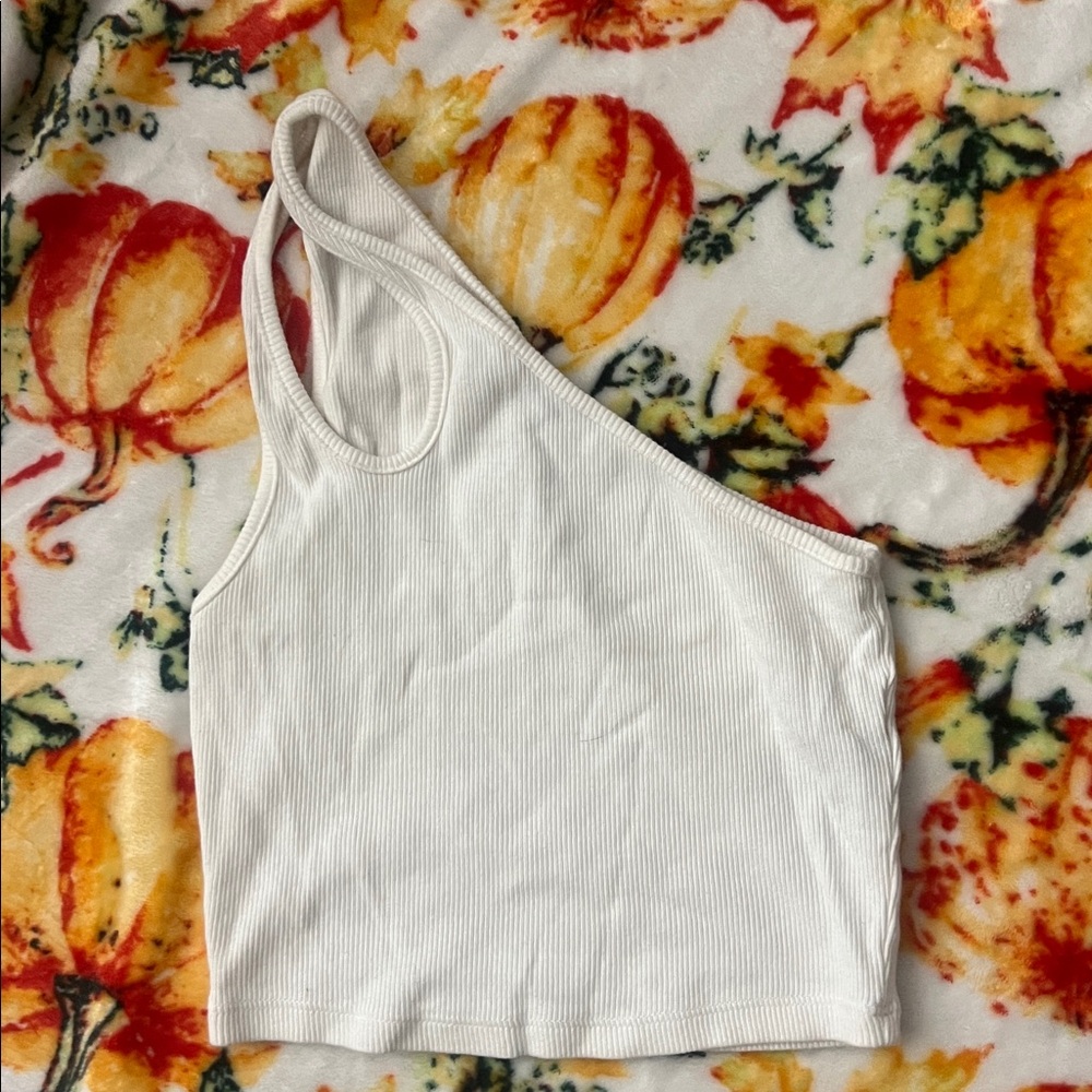 Zara White Ribbed Top